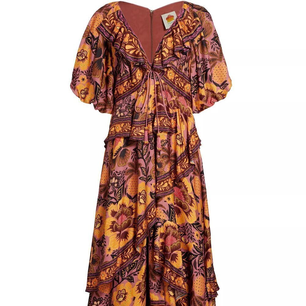 NWT Farm Rio Floral Maxi Luxury Euro Summer Vacation Spring Break Unique - Picture 3 of 10